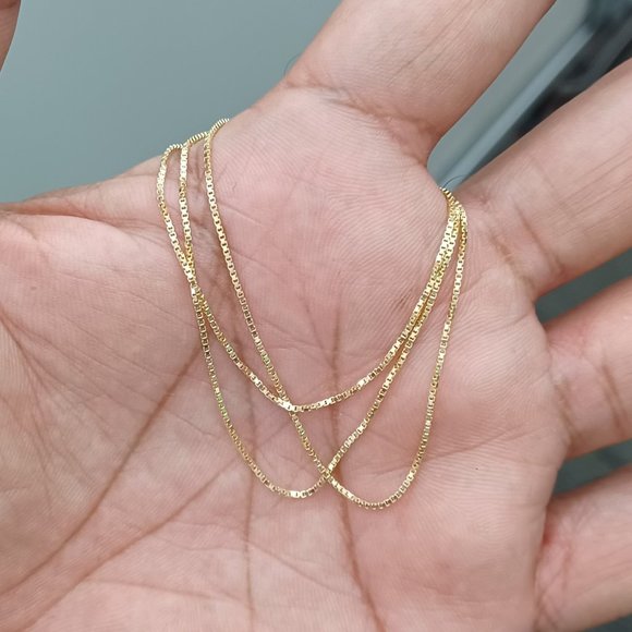 10kt Real Gold Box Chain size 18 inches